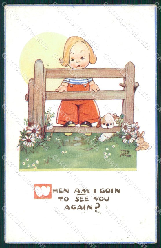 Mabel Lucie Attwell serie 1548 PIEGHINA SLIGHT CREASE cartolina postcard TC0329 – fronte