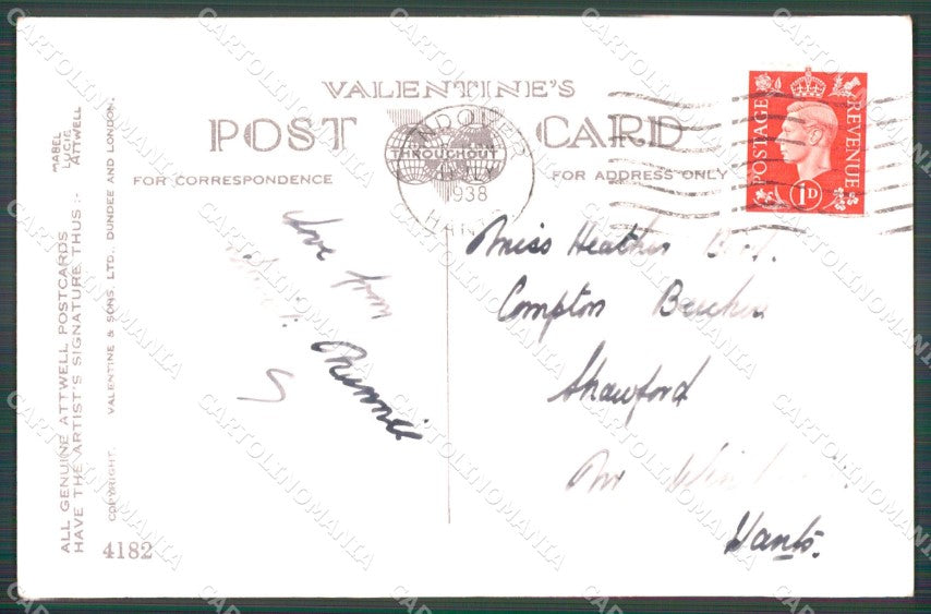 Mabel Lucie Attwell Valentine serie 4182 cartolina vintage postcard TC0332 – retro