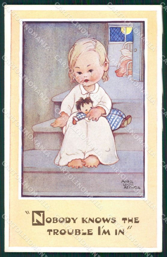 Mabel Lucie Attwell Valentine serie 1313 Doll cartolina vintage postcard TC0333 – fronte