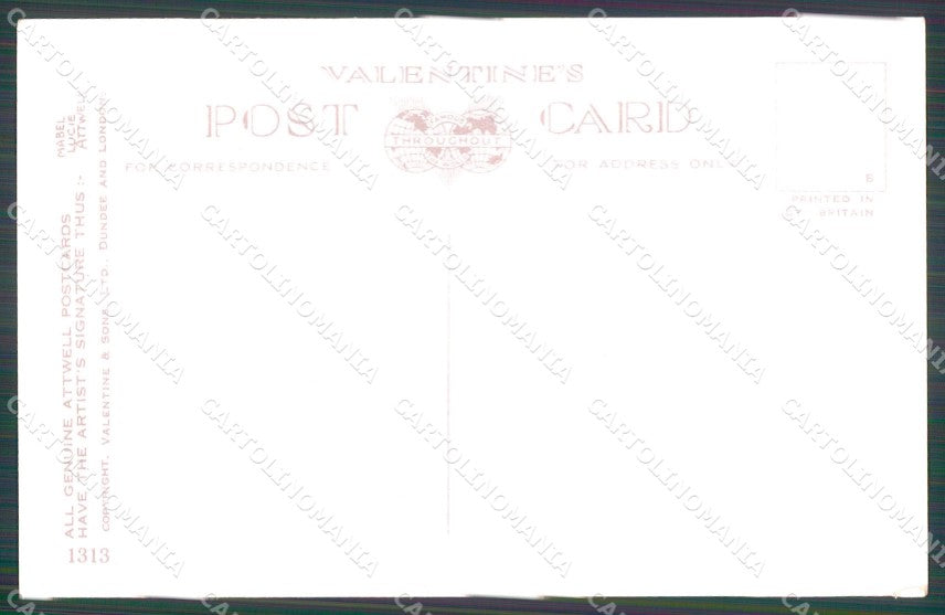 Mabel Lucie Attwell Valentine serie 1313 Doll cartolina vintage postcard TC0333 – retro