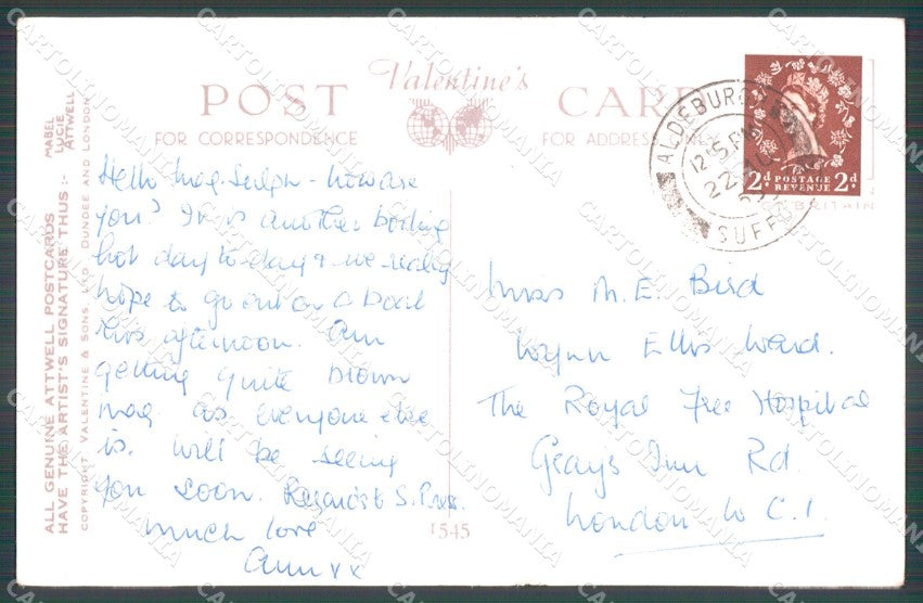 Mabel Lucie Attwell serie 1545 PIEGHINE SLIGHT CREASES cartolina postcard TC0334 – retro