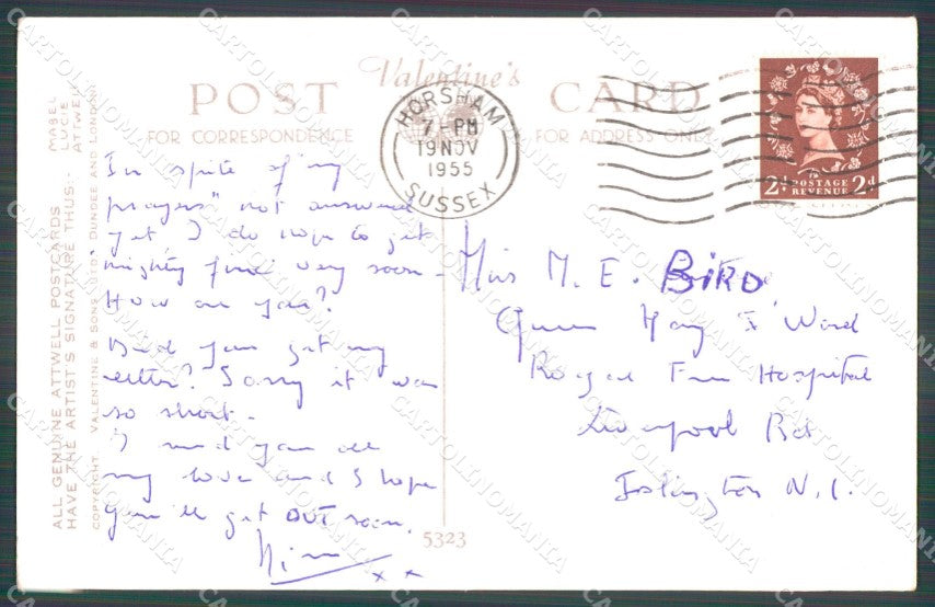 Mabel Lucie Attwell Valentine serie 5323 cartolina vintage postcard TC0335 – retro