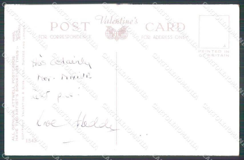 Mabel Lucie Attwell Valentine serie 1543 cartolina vintage postcard TC0338 – retro