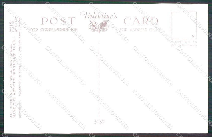Mabel Lucie Attwell Valentine serie 5139 cartolina vintage postcard TC0341 – retro