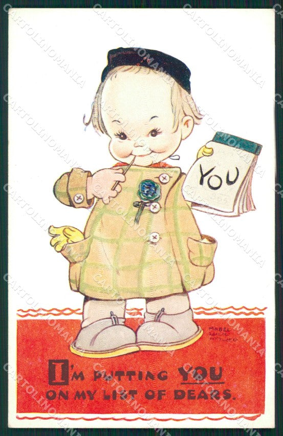 Mabel Lucie Attwell Valentine serie 1822 cartolina vintage postcard TC0342 – fronte