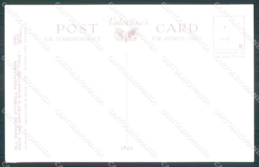 Mabel Lucie Attwell Valentine serie 1822 cartolina vintage postcard TC0342 – retro