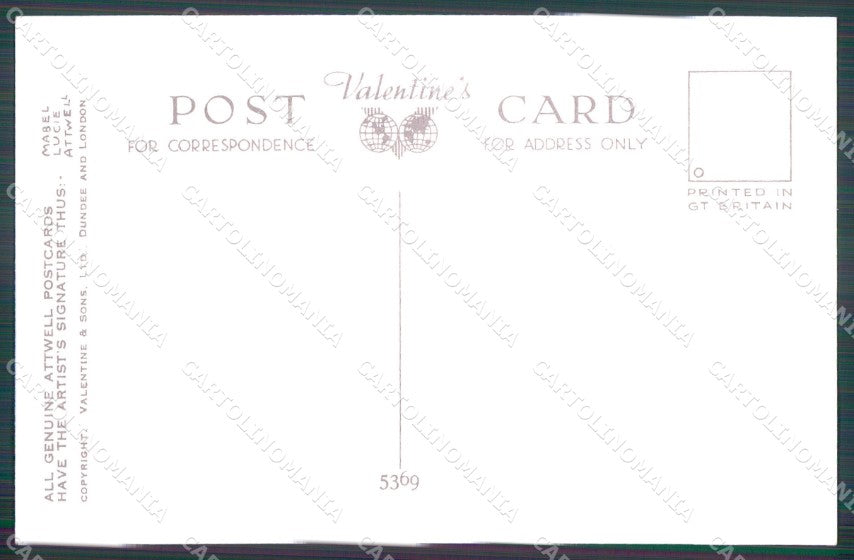 Mabel Lucie Attwell Valentine serie 5369 cartolina vintage postcard TC0345 – retro