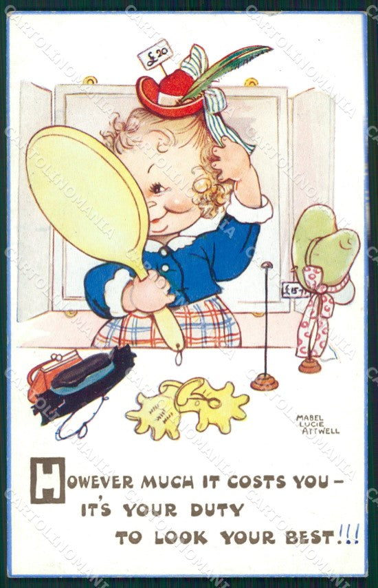 Mabel Lucie Attwell Valentine serie 1788 cartolina vintage postcard TC0350 – fronte