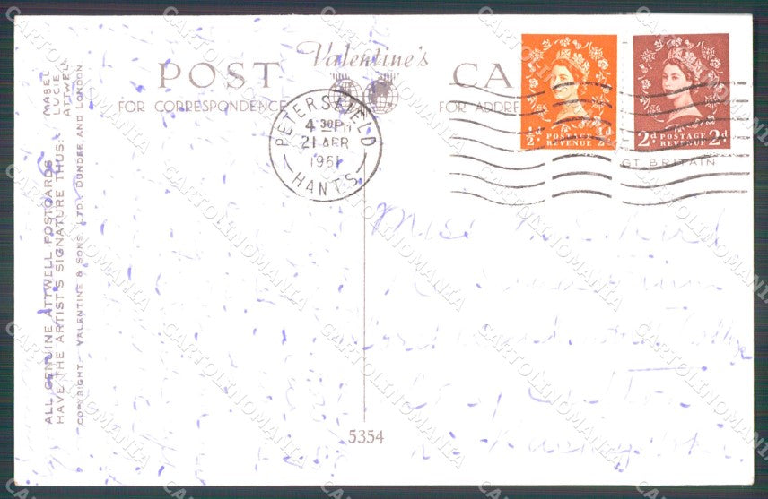 Mabel Lucie Attwell Valentine serie 5354 cartolina vintage postcard TC0351 – retro
