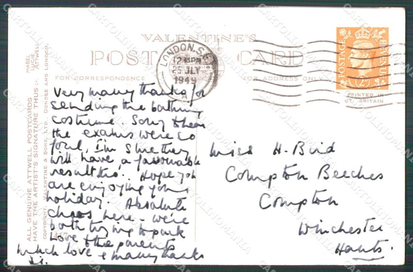 Mabel Lucie Attwell Valentine serie 1417 cartolina vintage postcard TC0363 – retro