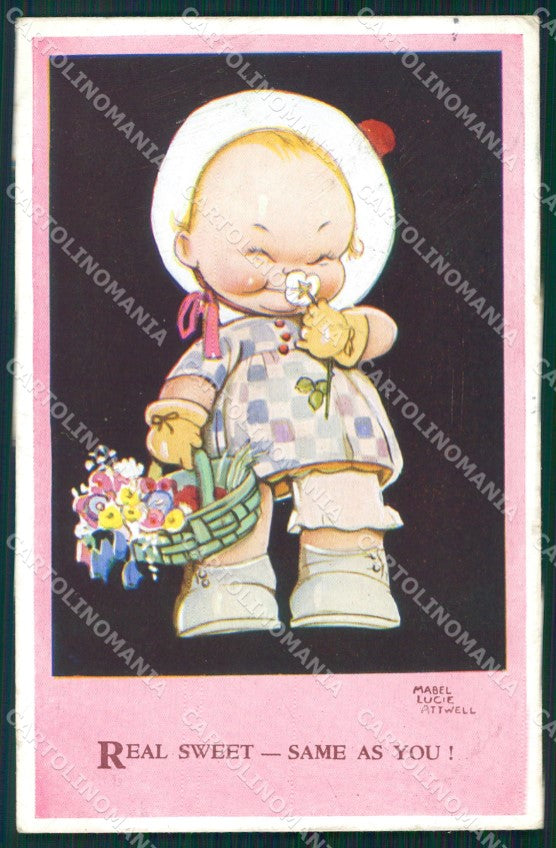 Mabel Lucie Attwell Valentine serie 3856 cartolina vintage postcard TC0365 – fronte