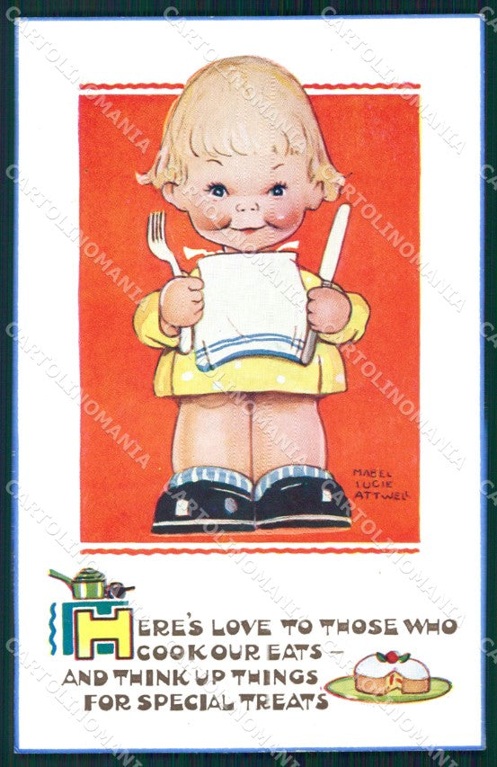 Mabel Lucie Attwell Valentine serie 5327 cartolina vintage postcard TC0367 – fronte