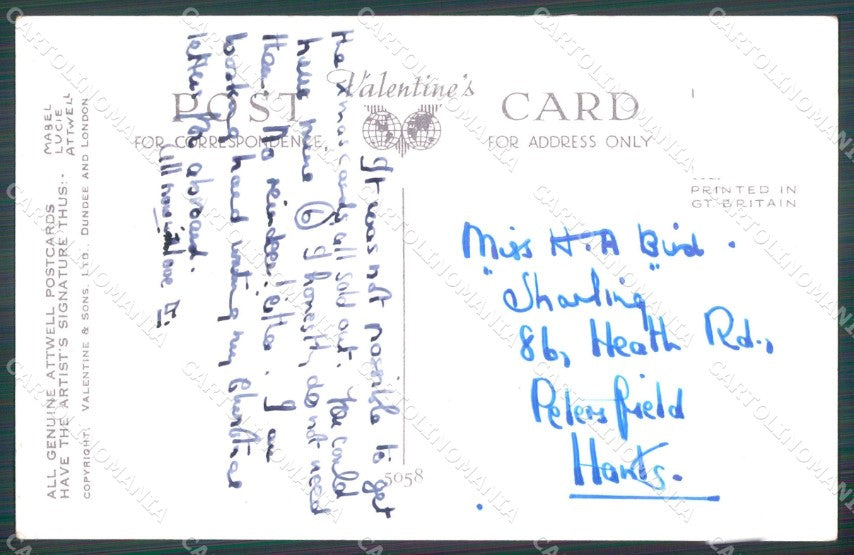Mabel Lucie Attwell Valentine serie 5058 ABRASA cartolina postcard TC0373 – retro