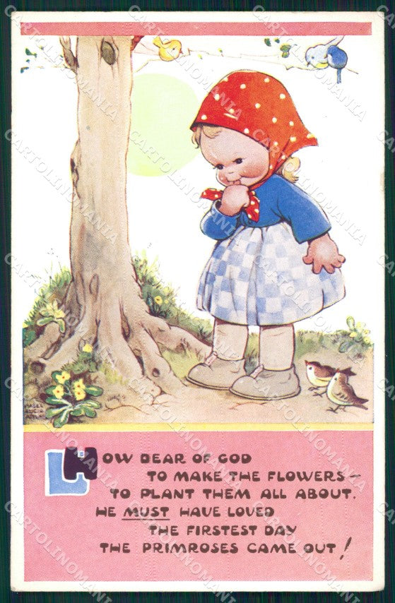 Mabel Lucie Attwell Valentine serie 1412 cartolina vintage postcard TC0375 – fronte