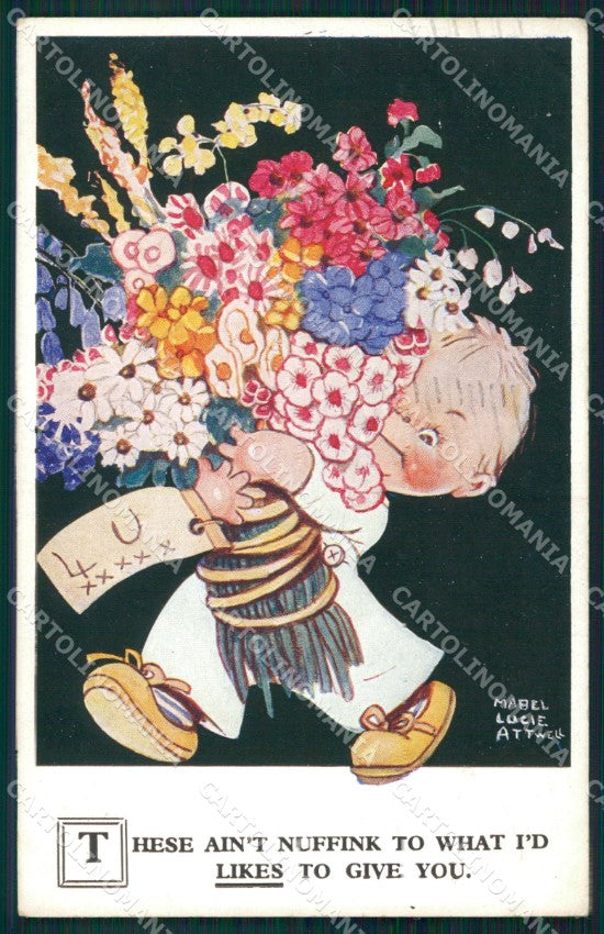 Mabel Lucie Attwell Valentine serie 2924 cartolina vintage postcard TC0376 – fronte