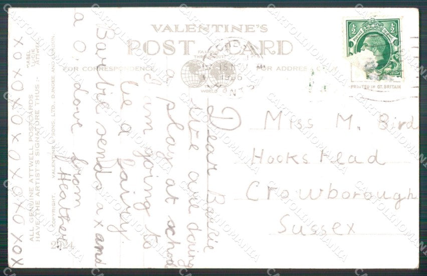 Mabel Lucie Attwell Valentine serie 2924 cartolina vintage postcard TC0376 – retro