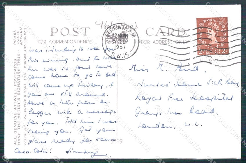 Mabel Lucie Attwell Valentine serie 5319 cartolina vintage postcard TC0382 – retro