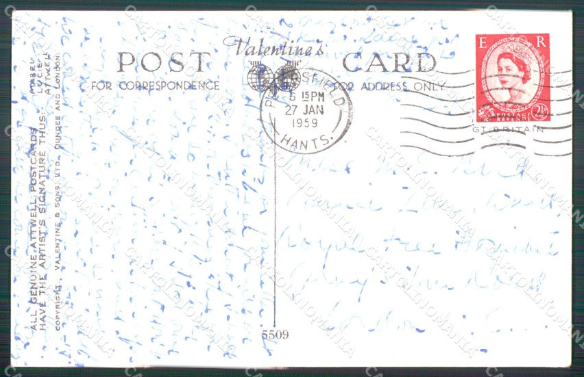 Mabel Lucie Attwell Valentine serie 5509 cartolina vintage postcard TC0385 – retro