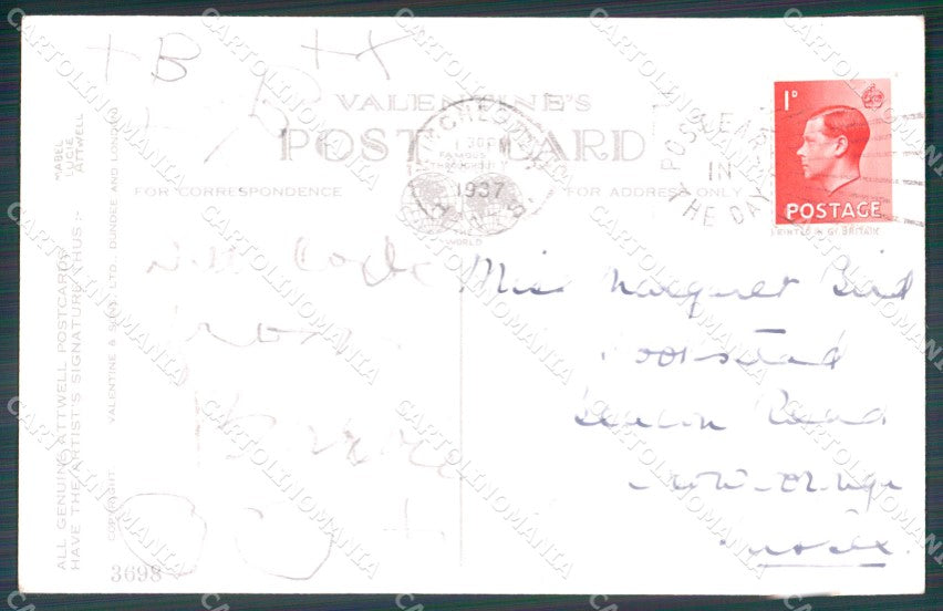 Mabel Lucie Attwell serie 3698 PIEGHINE SLIGHT CREASES cartolina postcard TC0393 – retro