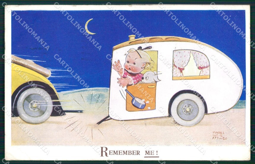 Mabel Lucie Attwell serie 4184 PIEGHINA SLIGHT CREASE cartolina postcard TC0394 – fronte
