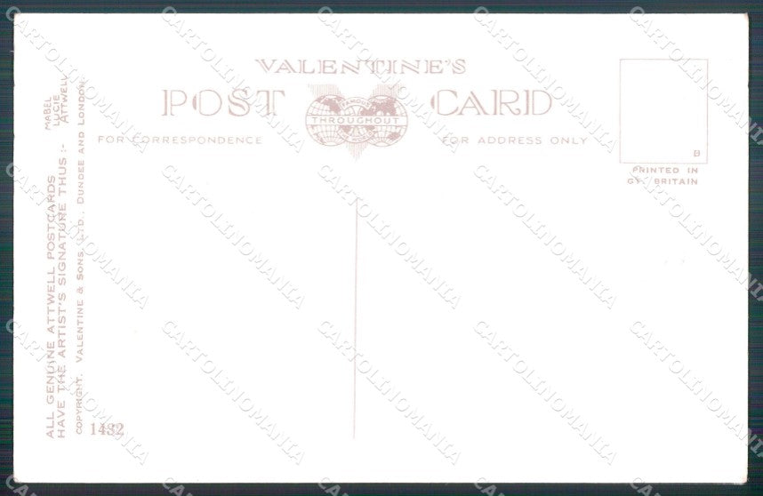 Mabel Lucie Attwell Valentine serie 1432 Laddie Boy cartolina postcard TC0402 – retro