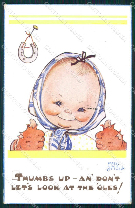 Mabel Lucie Attwell Valentine serie 1161 Horseshoe cartolina postcard TC0404 – fronte