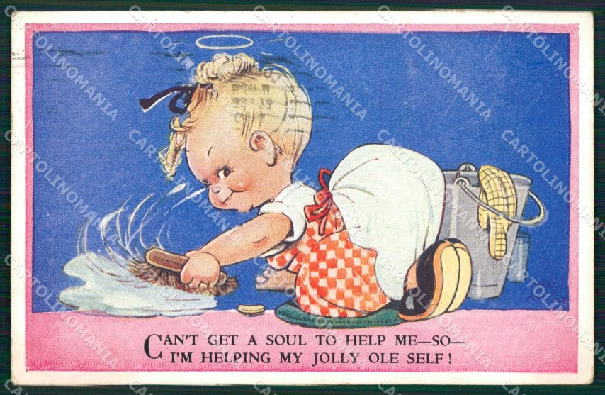 Mabel Lucie Attwell Valentine serie 754 cartolina vintage postcard TC0405 – fronte