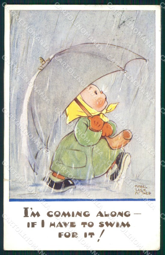 Mabel Lucie Attwell serie 1160 STRAPPINO LITTLE TEAR cartolina postcard TC0411 – fronte