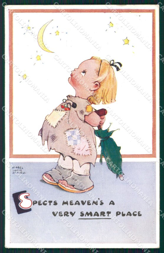 Mabel Lucie Attwell serie 1411 PIEGHINA SLIGHT CREASE cartolina postcard TC0421 – fronte
