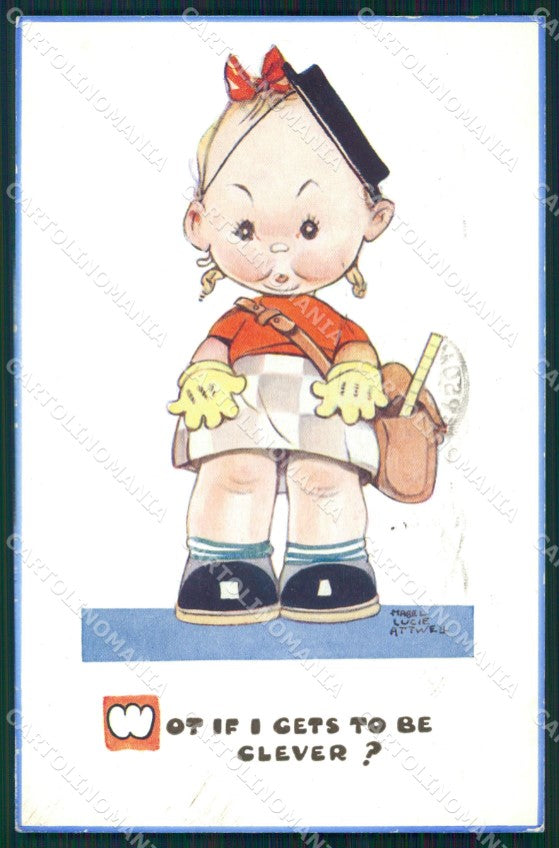 Mabel Lucie Attwell Valentine serie 1544 cartolina vintage postcard TC0422 – fronte
