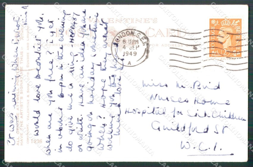 Mabel Lucie Attwell Valentine serie 1436 cartolina vintage postcard TC0426 – retro