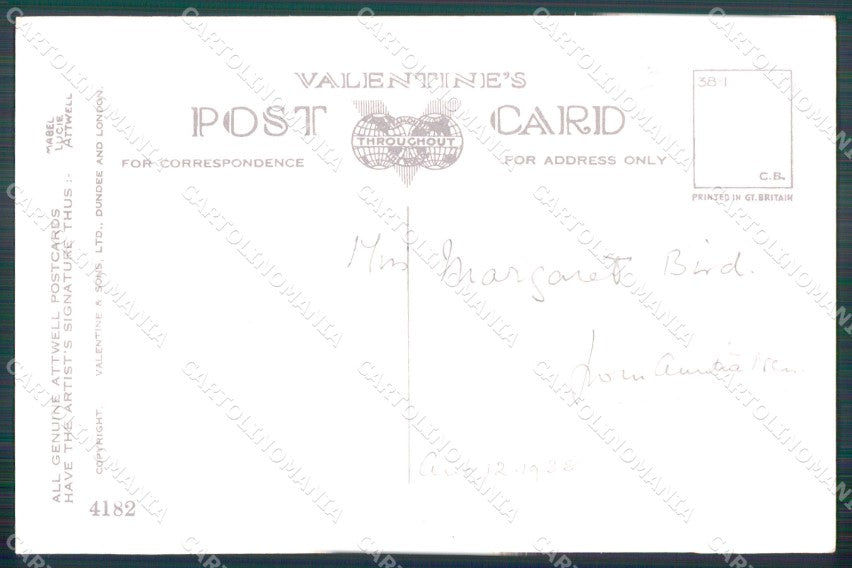 Mabel Lucie Attwell Valentine serie 4182 cartolina vintage postcard TC0439 – retro