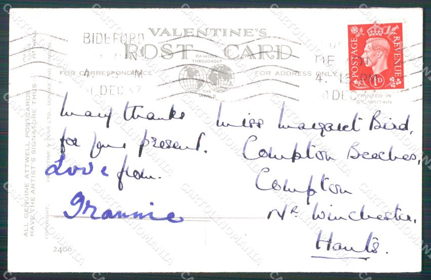 Mabel Lucie Attwell Valentine serie 2406 cartolina vintage postcard TC0447 – retro