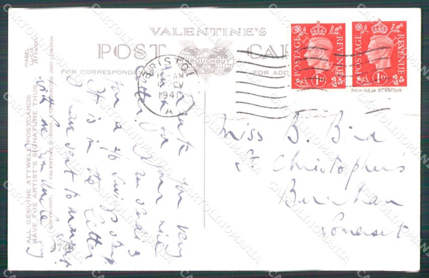 Mabel Lucie Attwell Valentine serie 4748 cartolina vintage postcard TC0460 – retro