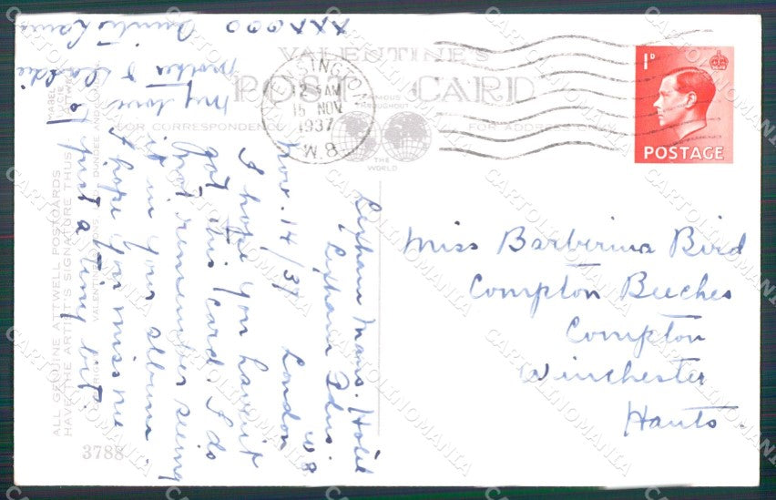 Mabel Lucie Attwell Valentine serie 3788 cartolina vintage postcard TC0462 – retro