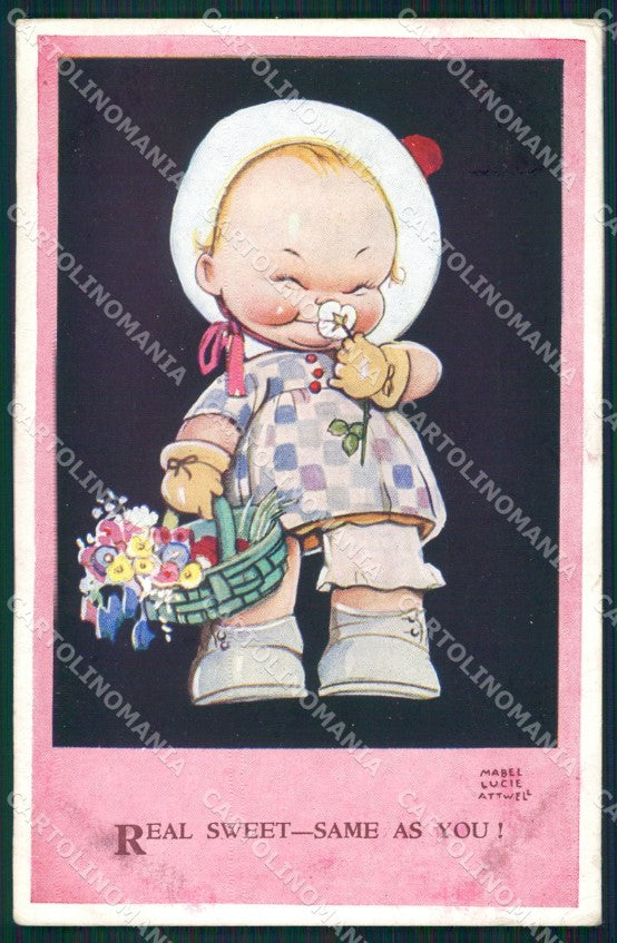 Mabel Lucie Attwell Valentine serie 3856 cartolina vintage postcard TC0476 – fronte