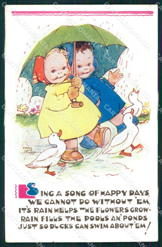 Mabel Lucie Attwell Valentine serie 5324 cartolina vintage postcard TC0480 – fronte