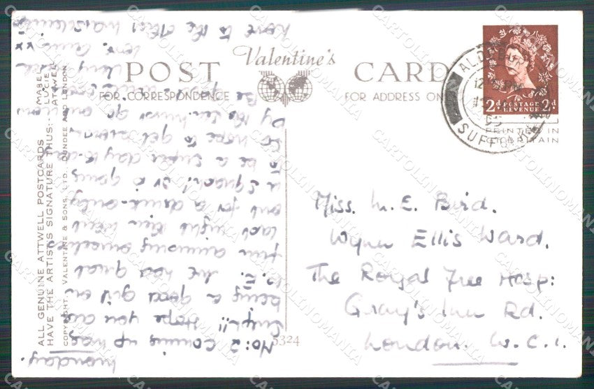 Mabel Lucie Attwell Valentine serie 5324 cartolina vintage postcard TC0480 – retro