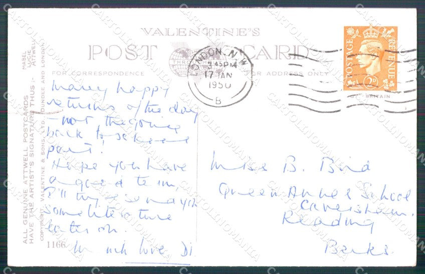 Mabel Lucie Attwell Valentine serie 1166 cartolina vintage postcard TC0481 – retro