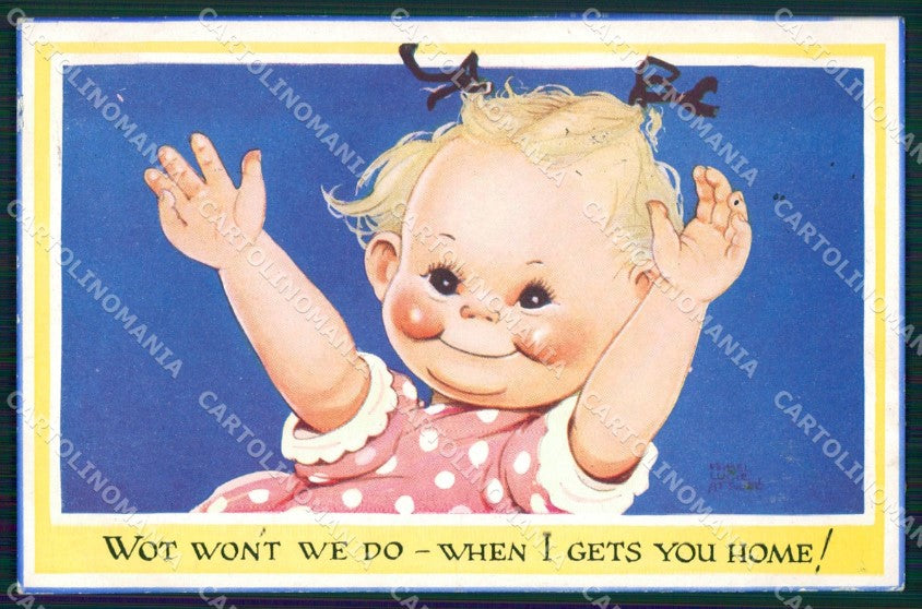 Mabel Lucie Attwell Valentine serie 810 cartolina vintage postcard TC0483 – fronte