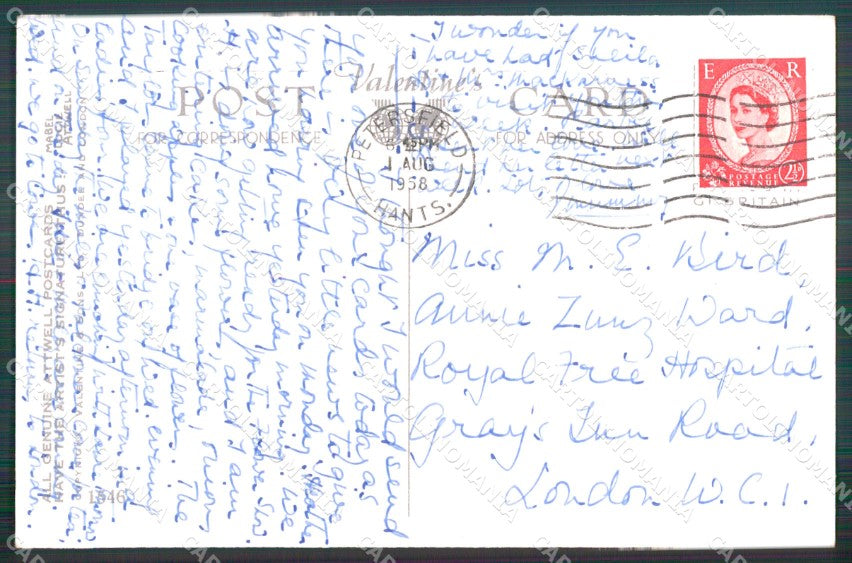 Mabel Lucie Attwell Valentine serie 1546 cartolina vintage postcard TC0487 – retro