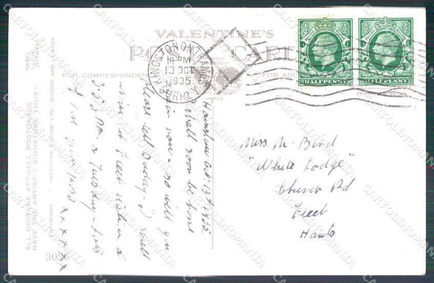 Mabel Lucie Attwell Valentine serie 3026 cartolina vintage postcard TC0490 – retro