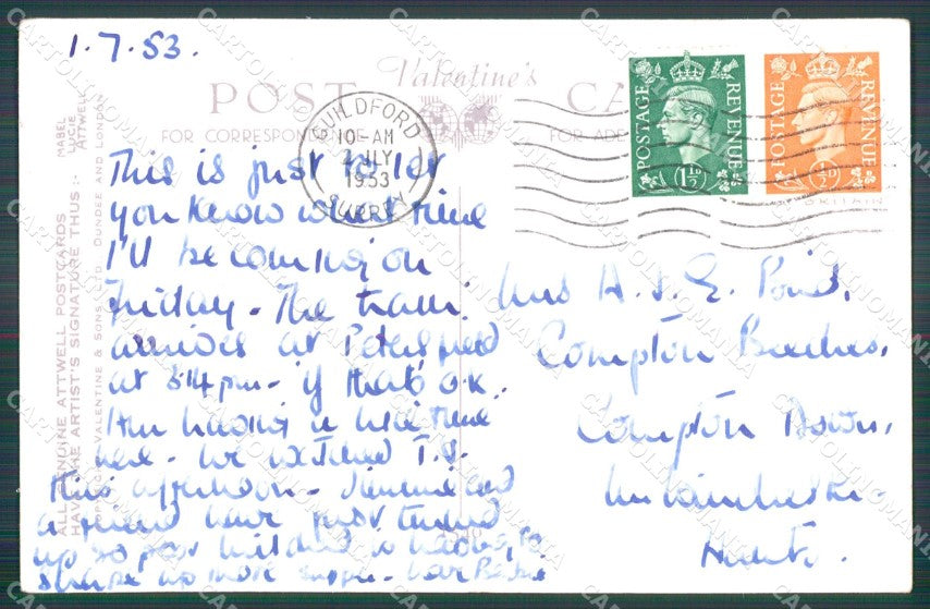 Mabel Lucie Attwell Valentine serie 1540 cartolina vintage postcard TC0500 – retro