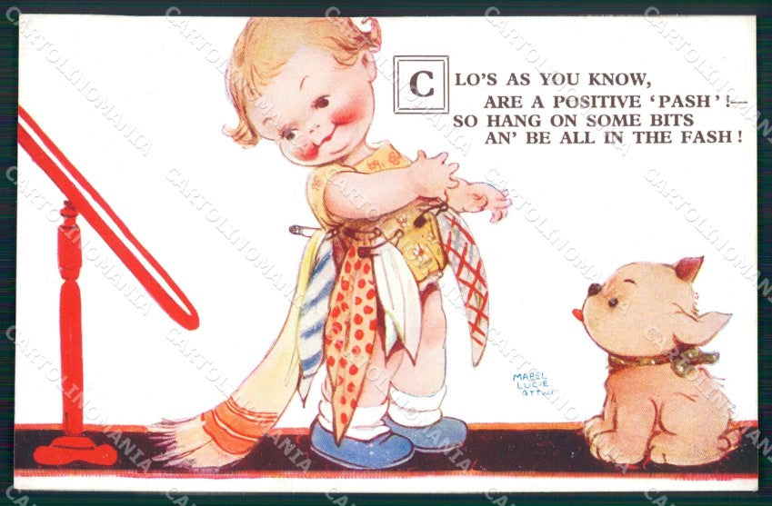 Mabel Lucie Attwell Valentine serie 1705 cartolina vintage postcard TC0501 – fronte