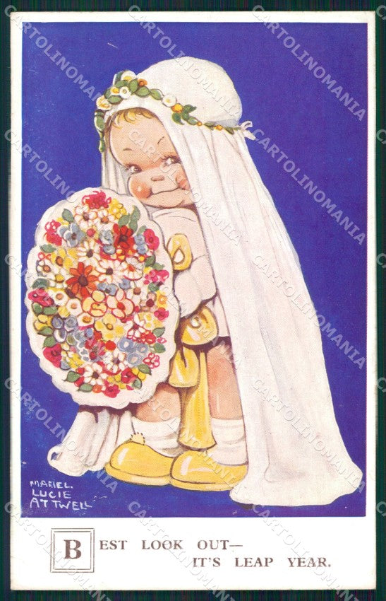 Mabel Lucie Attwell Valentine serie 3197 cartolina vintage postcard TC0502 – fronte