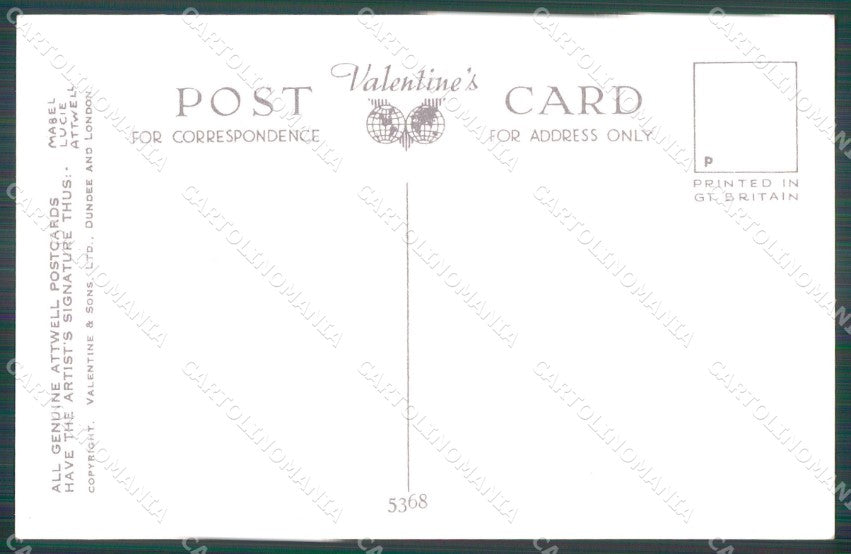 Mabel Lucie Attwell Valentine serie 5368 cartolina vintage postcard TC0510 – retro