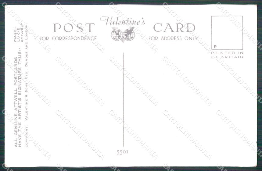 Mabel Lucie Attwell Valentine serie 5501 cartolina vintage postcard TC0511 – retro