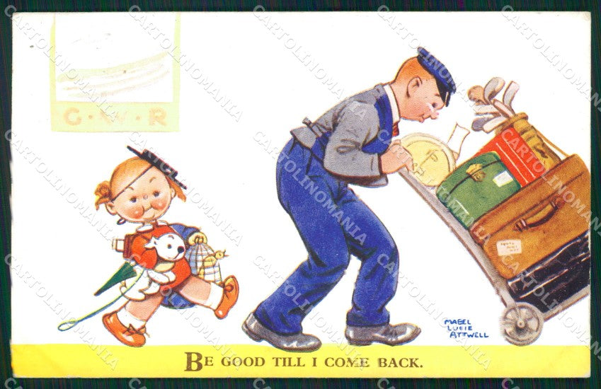 Mabel Lucie Attwell Valentine serie 2913 Golf cartolina vintage postcard TC0530 – fronte
