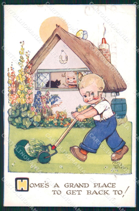 Mabel Lucie Attwell serie 877 PIEGHINE SLIGHT CREASES cartolina postcard TC0536 – fronte
