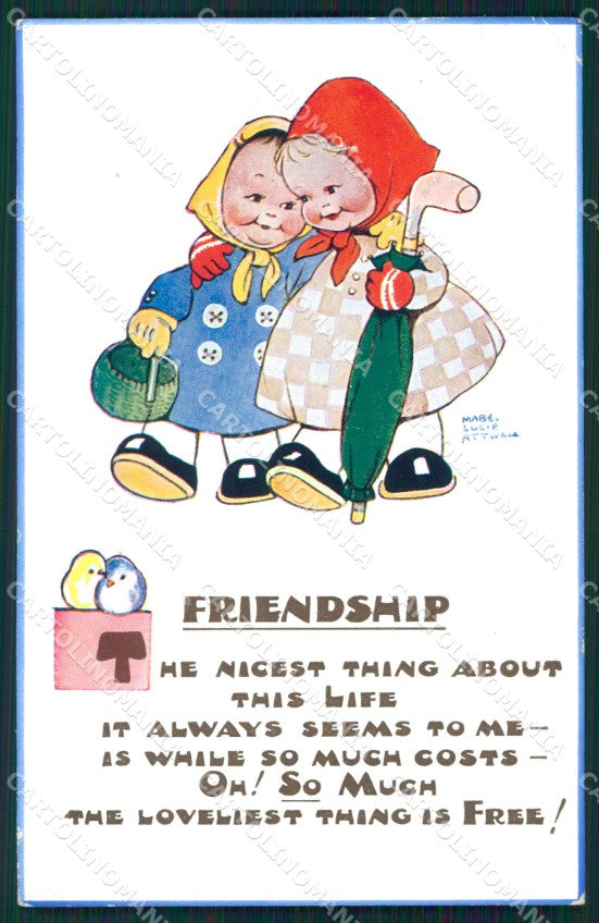 Mabel Lucie Attwell serie 1170 PIEGHINA SLIGHT CREASE cartolina postcard TC0539 – fronte